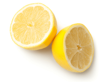 A picture of a lemon cut in half