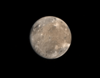 A photo of Jupiter's moon Ganymede, taken by Voyager 1 on 3/4/1979.