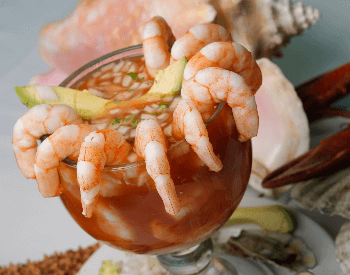 A picture of a shrimp cocktail