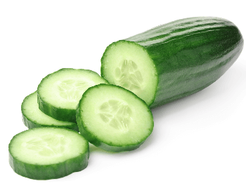 A picture of a sliced cucumber