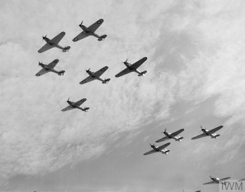 A picture of a squadron of Hawker Hurricanes