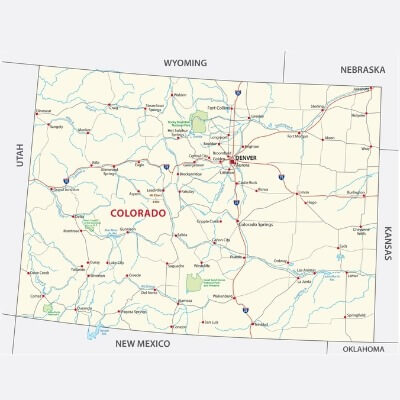 A Map of the U.S. state Colorado