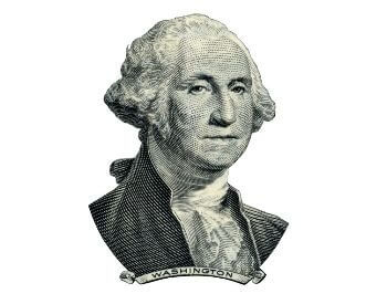 The picture of George Washington on the U.S. one dollar bill