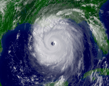 Hurricane Katrina at peak intensity on 08-28-2005