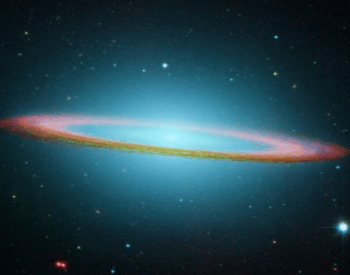 An infrared photo of the Sombrero Galaxy
