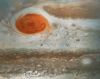 A photo of Jupiter's Great Red Spot captured by NASA's Juno spacecraft.