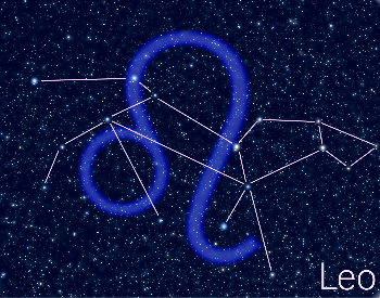 A diagram of the Leo star constellation