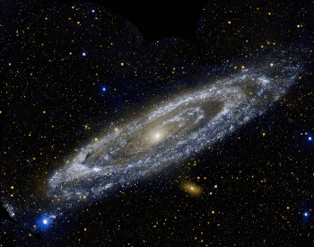 A photo of the Andromeda galaxy by NASA's Galaxy Evolution Explorer