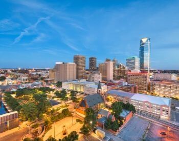 A picture of Oklahoma City, the capital city of Oaklahoma