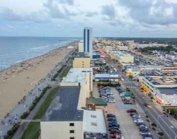 A picture of Virginia Beach, the most populated city in Virginia