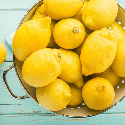 A basket full of lemons