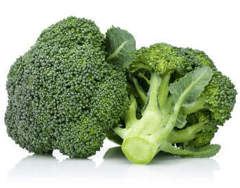 A close-up picture of a broccoli crown
