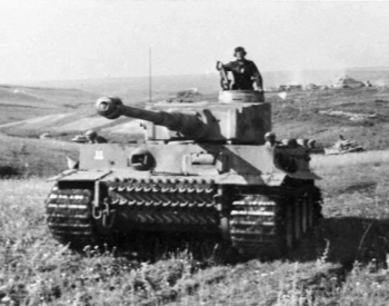 A photo of a German Tiger Tank at the Battle of Kursk