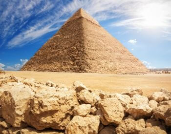 A picture of one of the Giza Pyramids