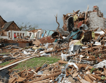 A picture of a home that was completed destroyed by the 2011 Joplin Tornado