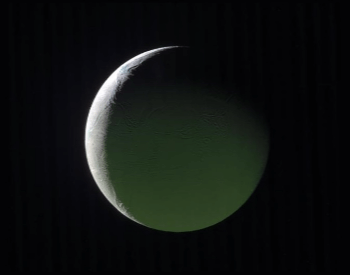 A photo of Enceladus taken by the Cassini spacecraft.