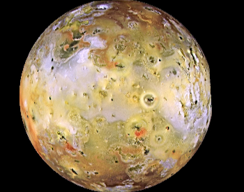 A full color full of Jupiter's Moon Io.
