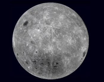 A photo of the far side of the Earth's moon.