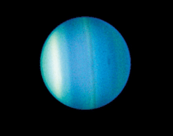 A photo of Uranus taken by the NASA Hubble Space Telescope.