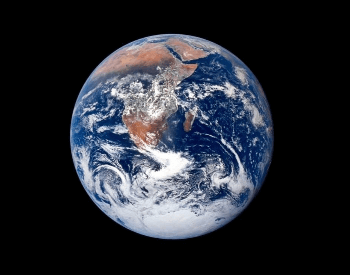 A picture of the planet Earth taken during the 1972 Apollo 17 mission.