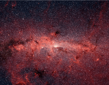 An infrared photo of the center of the Milk Way Galaxy by Spitzer Space Telescope