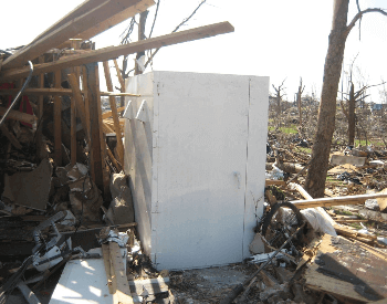 A tornado shelter that survived when the rest of the house didn't