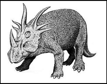A sketch of a Styracosaurus Albertensis dinosaur.