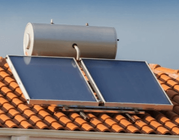 A picture of a residential solar water heater system