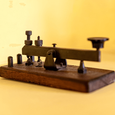 A picture of a telegraph machine part
