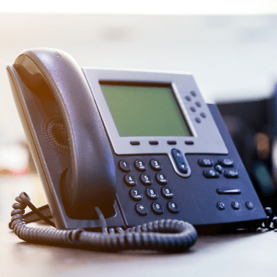 A picture of a desk telephone