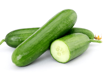 A picture of a whole cucumber
