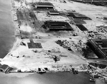 A picture of damage at a Pearl Harbor airfield after the Japanese attack