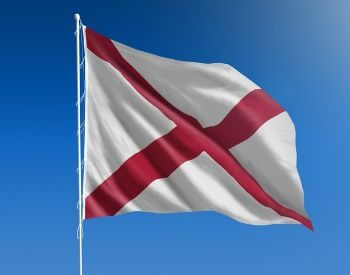 A picture of the U.S. state flag of Alabama