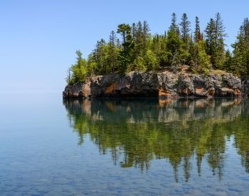 A picture of an island found on Lake Superior