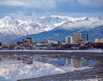 A picture of Anchorage, the most populated city in Alaska