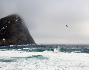 A picture of the Arctic Ocean near Norway, Europe