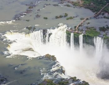 A picture of Iguazu Falls waterfall from above