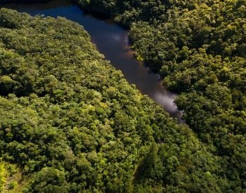 A picture of view of the Congo River from the sky