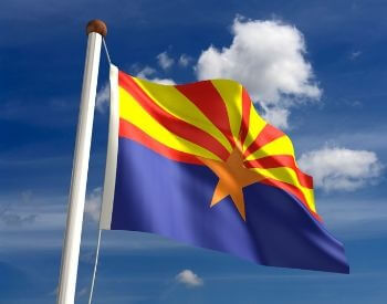 A picture of the U.S. state flag of Arizona
