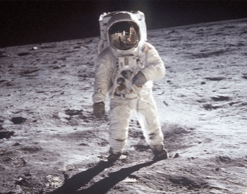 A photo of NASA Astronaut Neil Armstrong on the moon