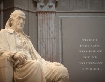 A picture of the Benjamin Franklin National Memorial