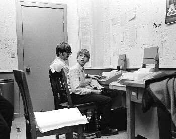 A picture of Bill Gates (right) in High School
