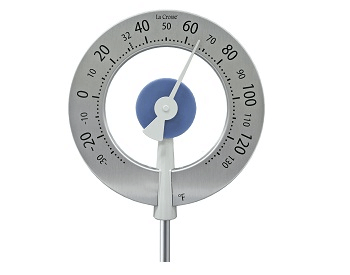 A bimetallic power coil weather thermometer