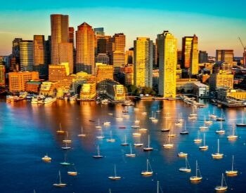 A picture of Boston, the capital city of Massachusetts, USA