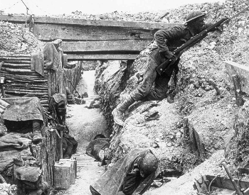 A picture of the British trenches at the Battle of the Somme