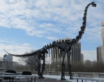 Bronze replica of the Brachiosaurus