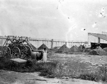 A picture showing all of the ordnances captured by the Union Army from the Battle of Vicksburg