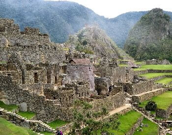 A picture of showing a close-up view of Machu Picchu