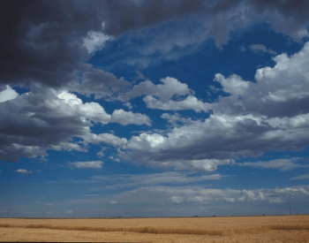 A picture of cumulus clouds