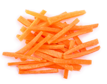 A picture of carrots that are cut up